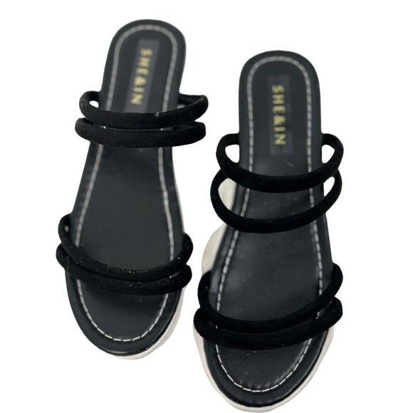 She & In Black Platform Sandals Size 8 (EU 39) - Picture 2 of 14
